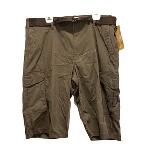 Lee Cargo Shorts Mens  Brown 42 Stretch Belt Hiking Outdoors Breen